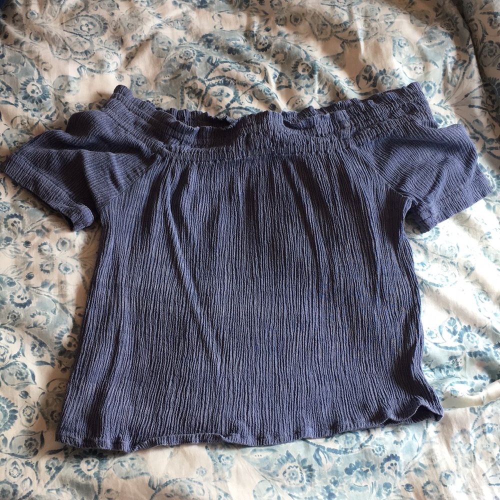 scrunched off the shoulder shirt